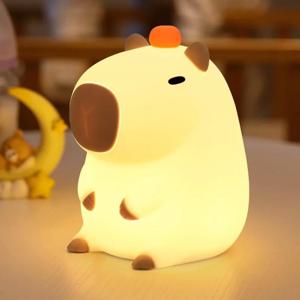 1pc 귀여운 Capybara 밤 빛 현대 실리콘 충전식 LED 램프 조정 가능한 밝기 침대 옆 터치 램프 룸 장식