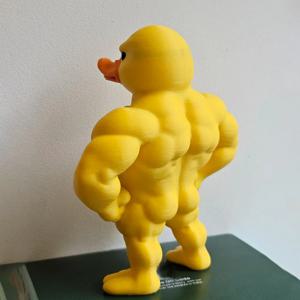 근육 오리 동상 -3D 데스크탑 장식, 귀여운 책장 기발한 인형, 다기능 실내/실외 장식, 홈 액세서리