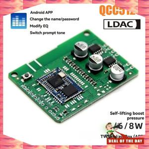 24시간 배송 QCC5125 LDAC 스테레오 오디오 모듈 앰프 부스트 기능 5/6/8W BT5.1 APTXLL APTXHD 앱 이름 변경 비밀번호 EQ 없음