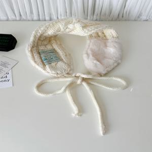 한국 스타일 니트 귀마개 패셔너블 빈티지 레드 학생용 보온 보호 사진 촬영 얼굴 슬림 귀 보호 방한용