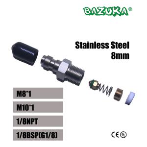 새로운 8MM 퀵 플러그 커넥터 체크 밸브 편도 포스터 스테인레스 스틸 필 니플 어댑터 M8*1 M10*1 1/8npt 1/8BSPP