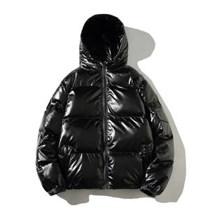 겨울 솔리드 컬러 파카 남성 두꺼운 후드 자켓 2024 새로운 따뜻한 하라주쿠 코트 남성 캐주얼 지퍼 자켓 Windproof Outwear