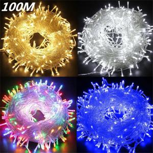 크리스마스 조명 5M 10M 20M 30M 50M 100M Led 문자열 요정 빛 8 모드 크리스마스 조명 웨딩 파티 휴일 조명