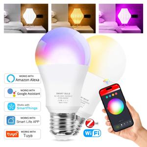 Zigbee 3.0 18W LED 전구 RGB+WW+CW E27 WiFi Tuya 스마트 홈 LED 램프는 스마트 라이프와 함께 작동 Alexa Amazon Google Assistant