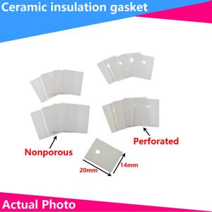 알루미늄 산화물 알루미나 절연 열 전도성 세라믹 패드 개스킷, TO-3P, 220/247, 12, 14, 17/20x18, 20, 22/25x0.6, 1mm 구멍, 10 개