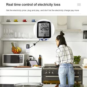 220V 디지털 LCD 전력계 전력계 소켓 와트 Kwh 에너지 측정 콘센트 EU 플러그 과부하 보호 7 디스플레이 모델