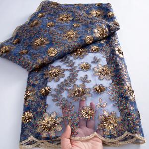 럭셔리 프랑스 메쉬 튤 레이스 스팽글 원단 2025 고품질 5야드 아프리카 레이스 원단 나이지리아 네트 신부 드레스 재봉 A3861