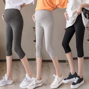 출산 하의 바지, 외출복, 출산 배꼽 바지, 단색 바지, 7 분 바지, 차오 엄마 출산 의류 플러스 사이즈