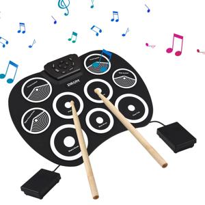 전자 드럼 세트 손으로 굴린 드럼 9 패드 MIDI 인터페이스는 DTX 게임을 지원합니다. 드럼 스틱 페달이있는 휴대용 드럼 세트 선물