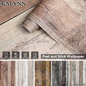 나무 접촉 종이 껍질과 스틱 벽지 자기 접착제 이동식 빈티지 가짜 나무 벽 종이 판자 선반 홈 인테리어