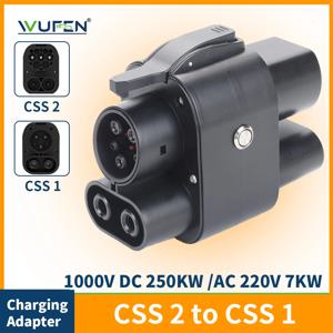 WUFEN CCS2-CCS1 250A EV 여행용 충전기 어댑터, AC + DC 타입 2-타입 1 고속 충전 CCS 콤보 2-CCS 콤보 1, CCS1 USA 차량용