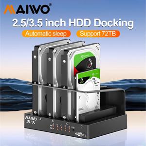MAIWO 4 베이 하드 드라이브 인클로저 Sata-USB 3.0 외부 멀티 베이 2.5 및 3.5 인치 HDD SDD 도킹 스테이션 Pc 용 하드 디스크 박스