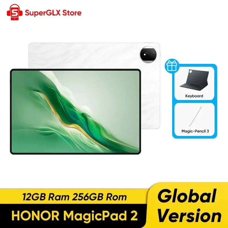 글로벌 버전 오리지널 아너 태블릿 MagicPad 2, Snapdragon 8s Gen 3 12.3 인치, 3K OLED 144Hz 디스플레이 패드, 10050mAh 긴 배터리 수명