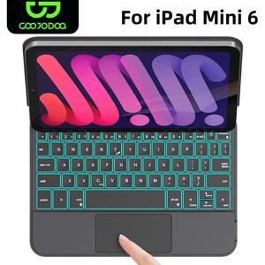 GOOJODOQ iPad Mini 6용 매직 키보드 케이스 6세대 플로팅 캔틸레버 스탠드 iPad Mini 6용 멀티 터치 트랙패드