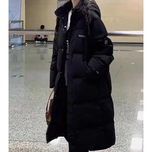 EVNISI 여성 지퍼 업 포켓 다운 코트 오버 사이즈 루즈 코트 터틀넥 Thicken Long Coat 여성 캐주얼 파커 2024 가을 겨울