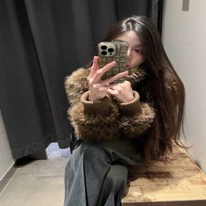 두꺼운 지퍼 퍼 코트 숏 스타일 스탠드 칼라 따뜻한 겨울 여성 재킷 레이지 스타일 인조 퍼 상의 코트