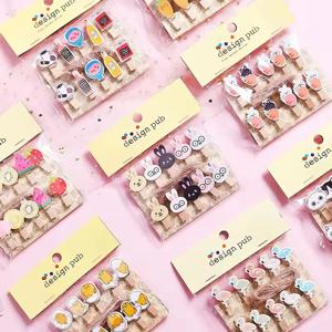 대마 밧줄 사진 종이 Clothespin 공예 클립 파티 장식 클립과 10 개/몫 크리 에이 티브 만화 동물 나무 클립