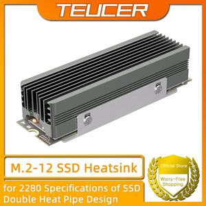 TEUCER M.2 2280 SSD 방열판(열 패드 포함) 2 히트 파이프 M.2 NVMe 2280 SSD 쿨러용 솔리드 스테이트 드라이브 라디에이터