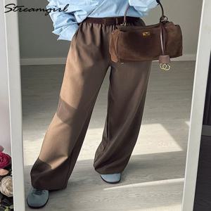 여성 넓은 다리 바지 정장 회색 긴 사무복 바지 숙녀 봄 스트레이트 다리 블랙 작업 바지 여성 사무실 여름