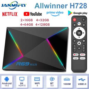 R69 플러스 음성 제어 8K 울트라 HD TV 박스 Octa Core Allwinner H728은 Netflix WIFI 6 셋톱 박스를 지원합니다.