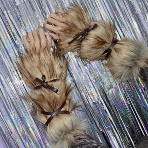 가짜 모피 Strappy Oversleeve 세트 펑크 팔 따뜻하게 겨울 따뜻한 다리 따뜻하게 양말 부츠 커버 할로윈 무대 공연 의상