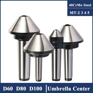 D60 D80 D100 MT2 MT3 MT4 MT5 모스 태퍼 콘 버섯 헤드 센터 우산형 회전 센터 CNC 선반 라이브 골무