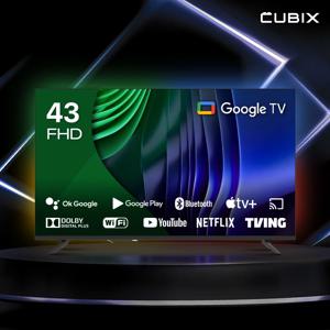 큐빅스 109cm 43인치 FHD 스마트TV 블랙에디션 구글 안드로이드