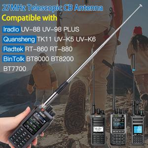 27MHz SMA-암형 핸드헬드 텔레스코픽 CB 안테나 BJ-9000 Iradio UV-98 PLUS BinTolk BT8200 Quansheng TK11 Radtel RT-950PRO용