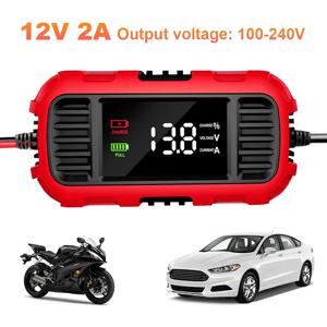 12V 2A 자동차 배터리 충전기 배터리 트리클 충전기 유지 관리자 자동차 오토바이 오토바이 배터리 용 납 산성 배터리 충전기