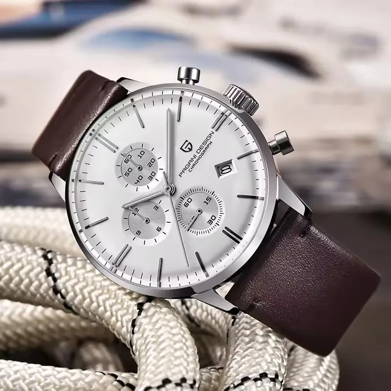 파가니 디자인 남성용 새 시계 멀티 타임존 쿼츠 비즈니스 시계 오토 데이트 남성용 시계 일본 무브먼트 시계 남성용 크로노그래프 선물