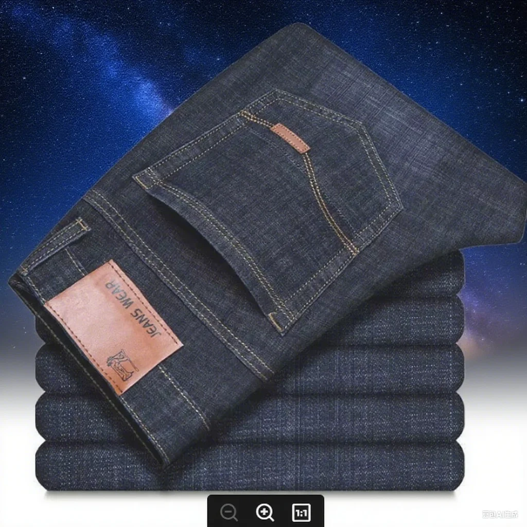 남성용 편안하고 부드러운 비즈니스 캐주얼 데님 팬츠, 슬림핏 스트레이트 팬츠, 패셔너블한 남성 브랜드, 가벼운 럭셔리 엘라스트