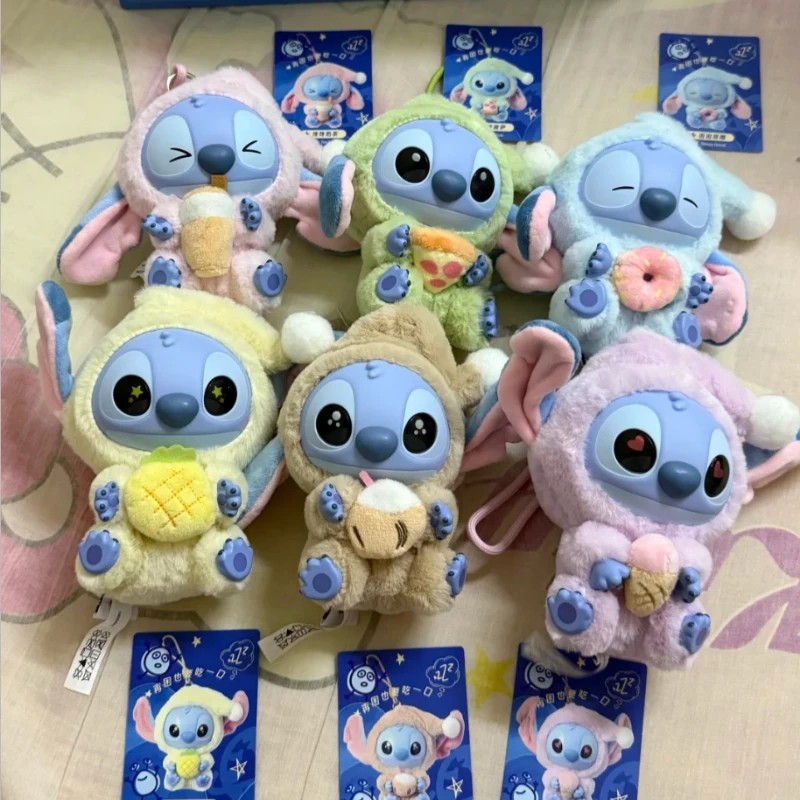 스티치 '잠들기 전에 먹어라' 시리즈 랜덤박스 봉제인형 귀여운 펜던트 장식품 미스터리 서프라이즈 트렌디 컬렉터들을 위한 장난감