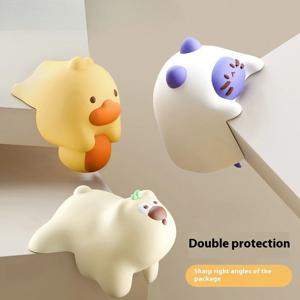 아기 테이블 소프트 코너 충돌 방지 스티커 실리콘 창 테이블 헤밍 만화 소프트 직각 보호 커버