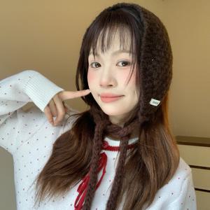 2025년 신상 한국 스타일 니트 울 귀마개 여성용 가을 겨울 따뜻한 다용도 목도리 트렌디한 귀덮개