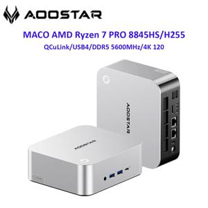 AOOSTAR 미니 PC MACO AMD Ryzen 7 PRO 8845HS/H255 WiFi6 BT5.2 32G 1T SSD 윈도우 11 4K 4화면 게이머 미니 데스크탑 컴퓨터