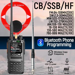 BAJETON BJ-7800 워키토키 장거리 SW MW LW AM SSB CB 10W 수신 무선 블루투스 전화 프로그래밍 NOAA 양방향 라디오