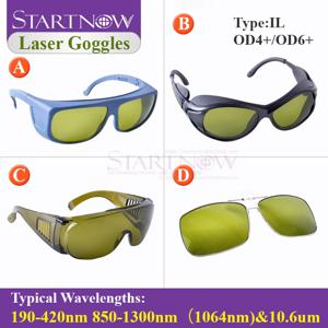 Startnow 섬유 레이저 안전 YAG 마킹 고글 CE 190-420nm 850-1300nm 및 10.6um OD4 + OD6 + 보호 안경 실드 안경, 1064nm