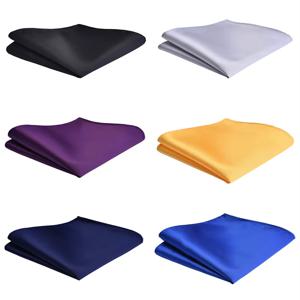 Ricnais 클래식 실크 방수 손수건 솔리드 25cm * 25cm Hanky ​​그린 레드 골드 포켓 스퀘어 남자 웨딩 비즈니스 파티