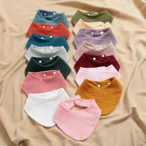 Baby Bibs 유기농 면 모슬린 스카프 Burp with for Triangle Gauze 물 흡수 두건 소년 소녀 용