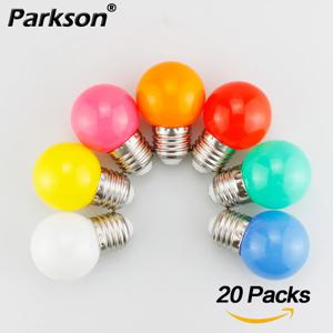 20pcs 색상 LED 전구 E27 220V G45 7 색 RGB Lampada LED 램프 SMD3528 휴일 크리스마스 Lamparas LED 전구 Fashlight