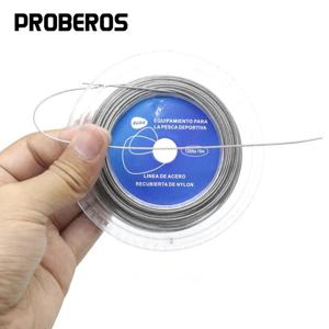PRO BEROS 스테인레스 스틸 낚시 라인 10M 7 가닥 10LB-200LB 추적 나일론 코팅 바닷물 용 고강도 루어 리더 와이어