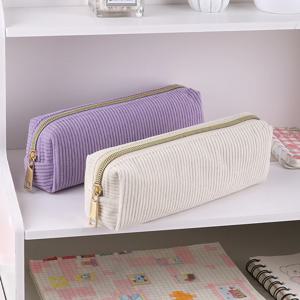 솔리드 컬러 연필 케이스 Estuche Escolar 연필 주머니 Kalemlik 고정식 코듀로이 펜 케이스 학교 용품 Trousse Pencilcase