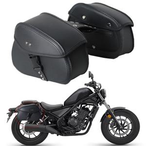 블랙 오토바이 새들백, PU 가죽 사이드 도구 파우치, 수하물 보관 가방, 할리 스즈키 가와사키 야마하 메가 혼다용 범용