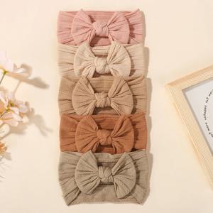 5 개/대 아기 귀여운 머리띠 부드러운 탄성 Bowknit 신생아 유아 Priccess 소녀 헤어 밴드 활 액세서리 0-2 년