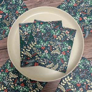 15pcs/Pac 33cm 3겹 스탬핑 파티 종이 냅킨 크리스마스 다채로운 냅킨 크리스마스 장식 종이 Placemats 도매