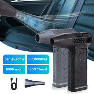 추가 노즐이 있는 미니 공기 송풍기 130000 RPM 터보 제트 팬 풍속 52m/s 전기 송풍기 다기능 부는 먼지 건조기