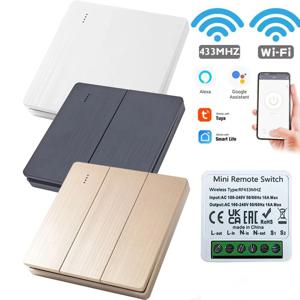 433Mhz RF 86 벽 패널 스위치 원격 제어와 무선 스마트 스위치 빛 미니 릴레이 수신기 홈 Led 조명 램프 팬