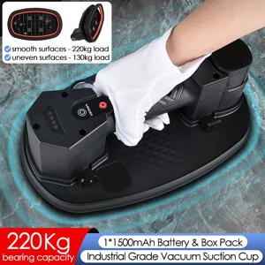 압력 게이지가있는 대형 전기 진공 흡입 컵 1500mAh 이동 화강암 유리 타일을위한 강력한 강력한 진공 리프팅 도구