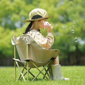 어린이용 미니 휴대용 접이식 달 의자, 곡선 안락 의자, 야외 캠핑 비치 체어, 2-8 세 컴팩트 핑크