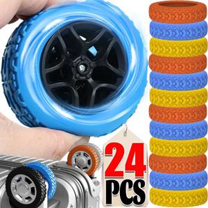 수하물 바퀴 보호대 실리콘 바퀴 캐스터 신발, 여행 수하물 가방, 소음 감소 휠 가드 커버 액세서리, 1 개 24 개